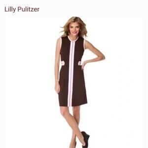 Lilly Pulitzer Brown Pink Fannie Dress Size XS